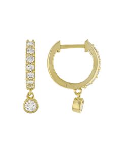 0.57 Cts Lab Grown Diamond Earring in 925 Yellow Gold Plated