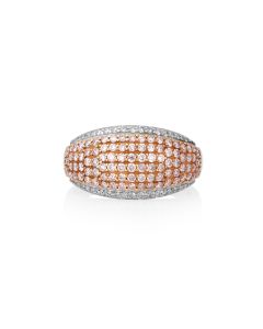 0.91 Cts Pink Diamond and White Diamond Ring in 14K Two Tone