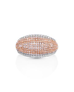 0.71 Cts Pink Diamond and White Diamond Ring in 14K Two Tone