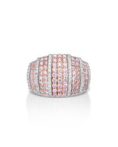 1.07 Cts Pink Diamond and White Diamond Ring in 14K Two Tone