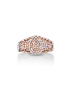 0.43 Cts Pink Diamond and White Diamond Ring in 14K Two Tone