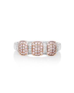 0.23 Cts Pink Diamond and White Diamond Ring in 14K Two Tone