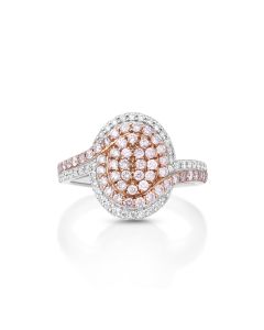 0.73 Cts Pink Diamond and White Diamond Ring in 14K Two Tone