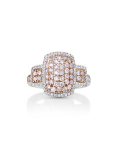 0.72 Cts Pink Diamond and White Diamond Ring in 14K Two Tone