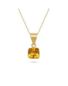 13.50 Cts Yellow Sapphire Pendant in 18K Yellow Gold
