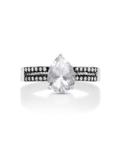 1.85 Cts Moonstone and White Diamond Ring in 14K Two Tone