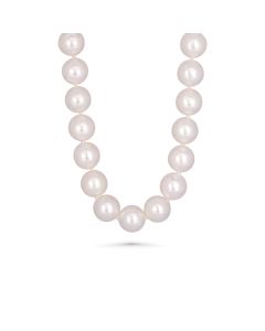 10.00-12.00 MM BAROQUE WHITE JAPANESE AKOYA PEARL Necklace in 18K White Gold
