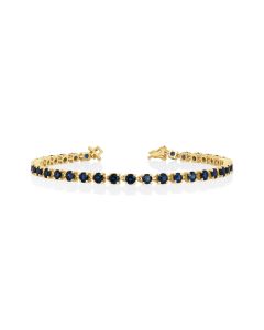 7.62 Cts Blue Sapphire Bracelet in 14K Yellow Gold