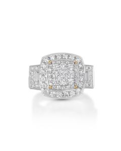 1.77 Cts White Diamond Ring in 18K Two Tone