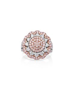 0.67 Cts Pink Diamond and White Diamond Ring in 14K Two Tone