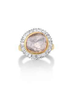 0.7 Cts Diamond Slice and White Diamond Ring in 18K Two Tone