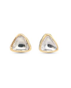 0.91 Cts Diamond Slice Earring in 22K Yellow Gold