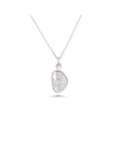 0.61 Cts Diamond Slice Necklace in 14K White Gold