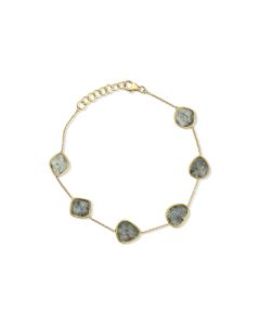 2.78 Cts Diamond Slice Bracelet in 14K Yellow Gold