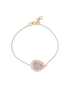 0.85 Cts Diamond Slice and White Diamond Bracelet in 14K Rose Gold