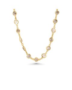 6.85 Cts Diamond Slice Necklace in 14K Yellow Gold