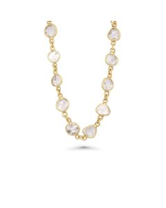7.18 Cts Diamond Slice Necklace in 14K Yellow Gold