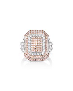 0.88 Cts Pink Diamond and White Diamond Ring in 14K Two Tone