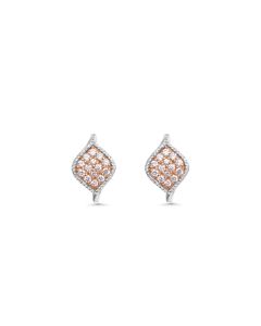 0.59 Cts Pink Diamond and White Diamond Earring in 14K Two Tone