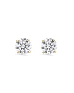 2.50 DEW White Moissanite Earring in 14K Yellow Gold