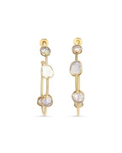 1.75 Cts Diamond Slice Earring in 14K Yellow Gold