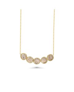 1.11 Cts Diamond Slice Necklace in 14K Yellow Gold