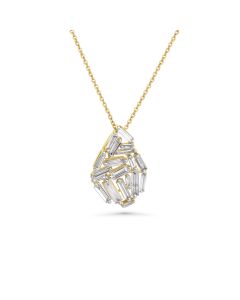 1.05 Cts White Diamond Pendant in 14K Yellow Gold