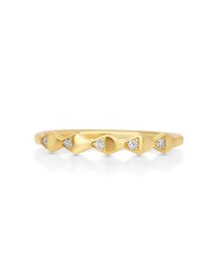 0.05 Cts White Diamond Ring in 14K Yellow Gold