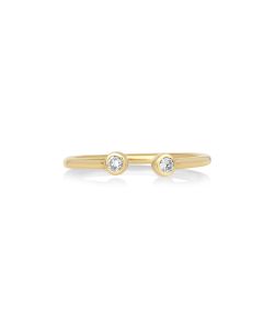 0.07 Cts White Diamond Ring in 14K Yellow Gold