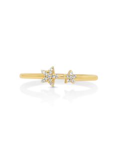 0.06 Cts White Diamond Ring in 14K Yellow Gold