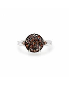 0.31 Cts Red Diamond Ring in 925 Two Tone