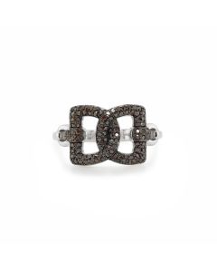 0.39 Cts Red Diamond Ring in 925 Two Tone