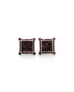1.13 Cts Red Diamond Earring in 925 Two Tone