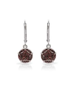 0.3 Cts Red Diamond Earring in 925 Two Tone