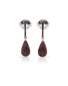 0.41 Cts Red Diamond Earring in 925 Two Tone