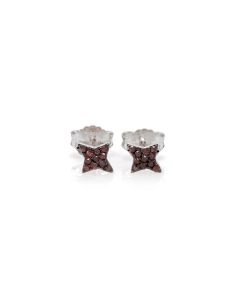 0.26 Cts Red Diamond Earring in 925 Two Tone