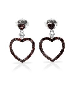 1.04 Cts Red Diamond Earring in 925 Two Tone