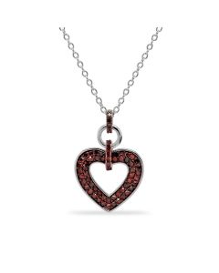 0.51 Cts Red Diamond Pendant in 925 Two Tone