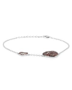 0.84 Cts Red Diamond Bracelet in 925 Two Tone