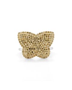 1 Cts Yellow Diamond Ring in 925 Two Tone