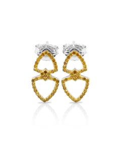 0.51 Cts Yellow Diamond Earring in 925 Two Tone