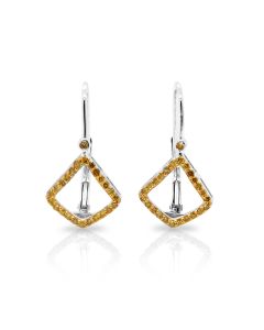 0.27 Cts Yellow Diamond Earring in 925 Two Tone