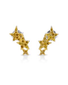 0.73 Cts Yellow Diamond Earring in 925 Two Tone