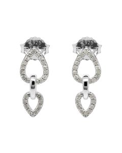 0.48 Cts White Diamond Earring in White Rhodium Plated 925 Sterling Silver