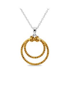 0.65 Cts Yellow Diamond Pendant in 925 Two Tone