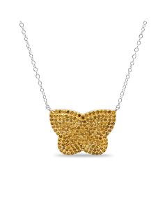 1 Cts Yellow Diamond Necklace in 925 Two Tone
