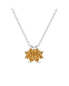0.52 Cts Yellow Diamond Necklace in 925 Two Tone