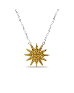 0.4 Cts Yellow Diamond Necklace in 925 Two Tone