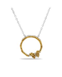 0.25 Cts Yellow Diamond Necklace in 925 Two Tone
