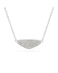 0.45 Cts White Diamond Necklace in White Rhodium Plated 925 Sterling Silver